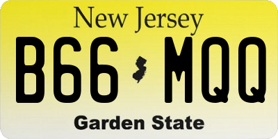 NJ license plate B66MQQ