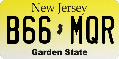 NJ license plate B66MQR