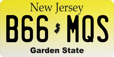 NJ license plate B66MQS