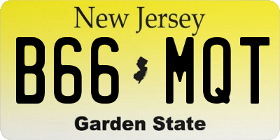 NJ license plate B66MQT