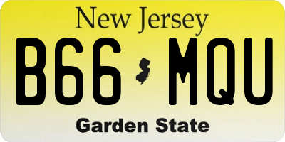 NJ license plate B66MQU