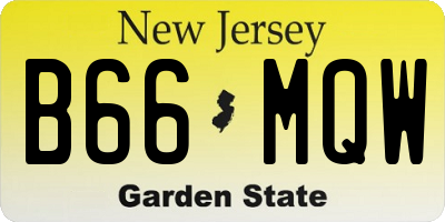 NJ license plate B66MQW