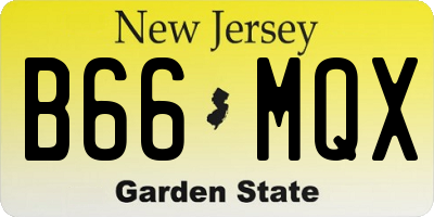 NJ license plate B66MQX