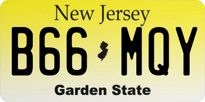 NJ license plate B66MQY