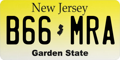 NJ license plate B66MRA