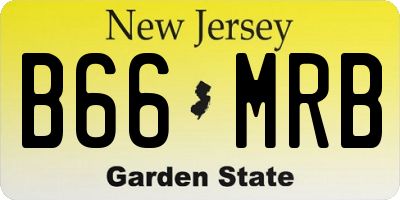 NJ license plate B66MRB