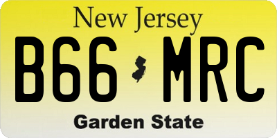NJ license plate B66MRC
