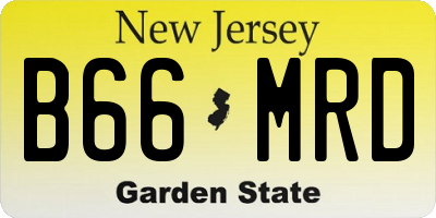 NJ license plate B66MRD