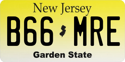 NJ license plate B66MRE