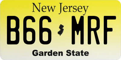 NJ license plate B66MRF