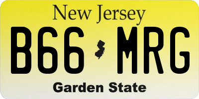 NJ license plate B66MRG