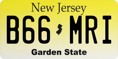 NJ license plate B66MRI