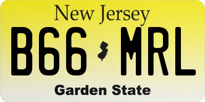 NJ license plate B66MRL