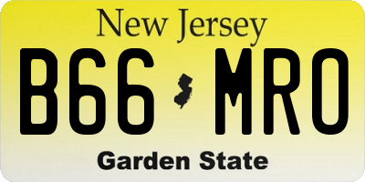 NJ license plate B66MRO
