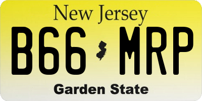 NJ license plate B66MRP