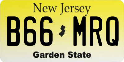 NJ license plate B66MRQ
