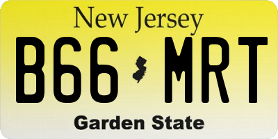 NJ license plate B66MRT