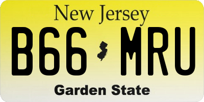NJ license plate B66MRU