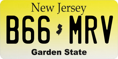 NJ license plate B66MRV