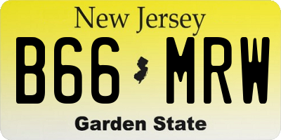 NJ license plate B66MRW