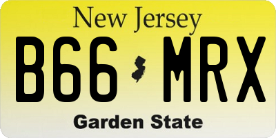 NJ license plate B66MRX