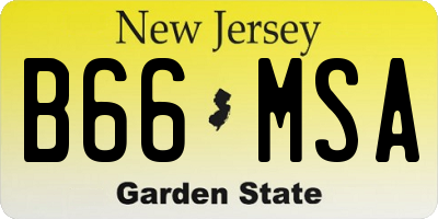 NJ license plate B66MSA