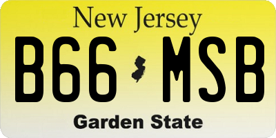 NJ license plate B66MSB