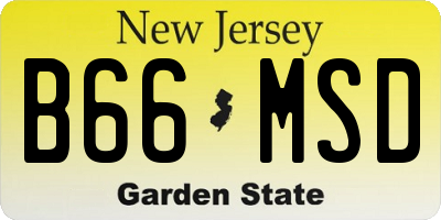 NJ license plate B66MSD