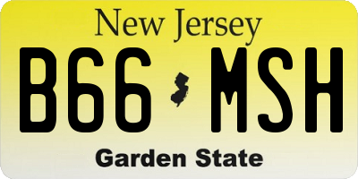 NJ license plate B66MSH