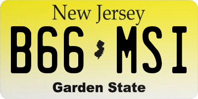 NJ license plate B66MSI