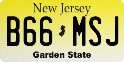 NJ license plate B66MSJ