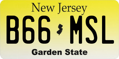 NJ license plate B66MSL