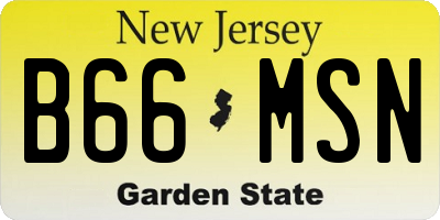 NJ license plate B66MSN