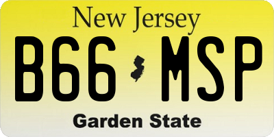 NJ license plate B66MSP