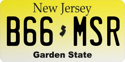 NJ license plate B66MSR