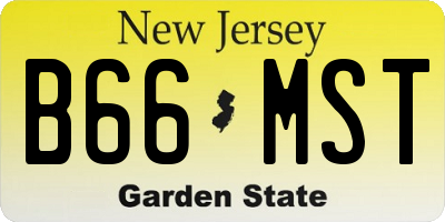 NJ license plate B66MST