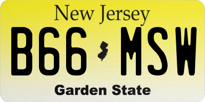 NJ license plate B66MSW