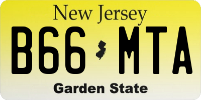 NJ license plate B66MTA