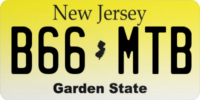 NJ license plate B66MTB