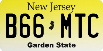 NJ license plate B66MTC
