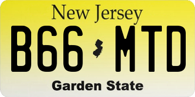 NJ license plate B66MTD