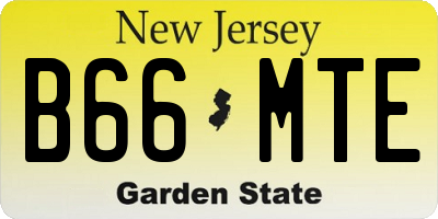 NJ license plate B66MTE