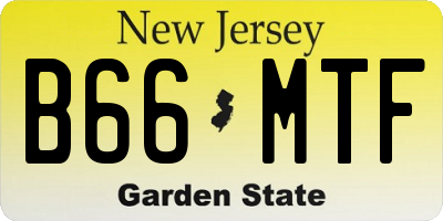 NJ license plate B66MTF