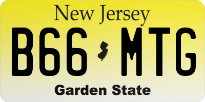 NJ license plate B66MTG