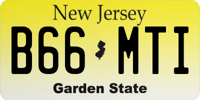 NJ license plate B66MTI