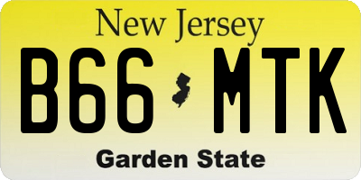 NJ license plate B66MTK