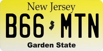 NJ license plate B66MTN