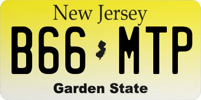 NJ license plate B66MTP