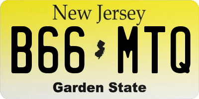 NJ license plate B66MTQ
