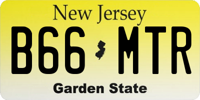 NJ license plate B66MTR